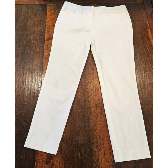 Women's Size 6 white slim ankle pants slacks cigarette pants Mid Rise - Picture 1 of 10